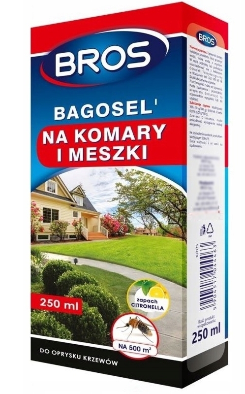 BROS Bagosel 250ml Postrek proti komárom s kliešťami 500m2