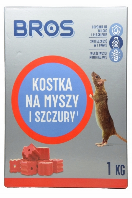 BROS Kocky silný jed pre myši, potkany 1 kg