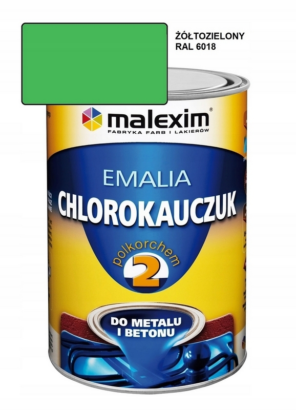 Farba - Chlórovaná guma s POLKORCHEMOM 5L ŽLUTO-ZELENÁ RAL 6018