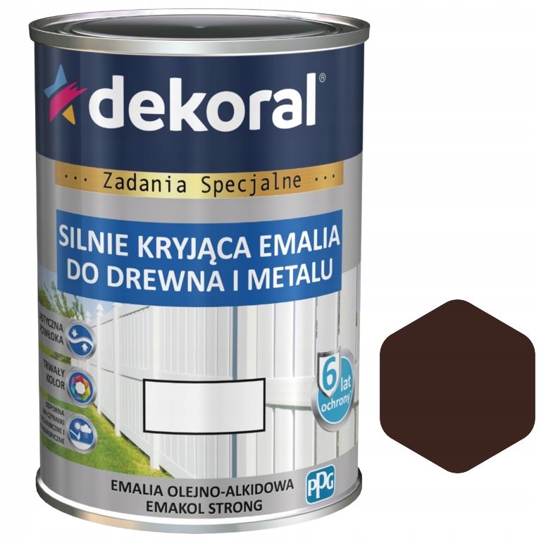 Farba - EMAKOL SILNÝ Smalt NA DREVO HNEDÝ TMAVÝ 5L