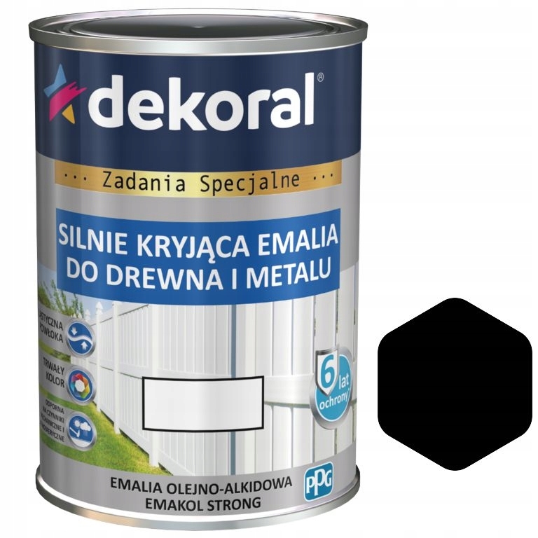 Farba - EMAKOL SILNÝ Smalt NA DREVENÉ KOVY ČIERNY 5L