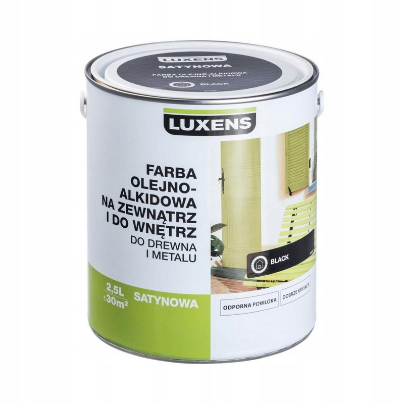 Farba - OLEJ-ALKIDOVÝ smalt 2,5 l čierny satén LUXENS