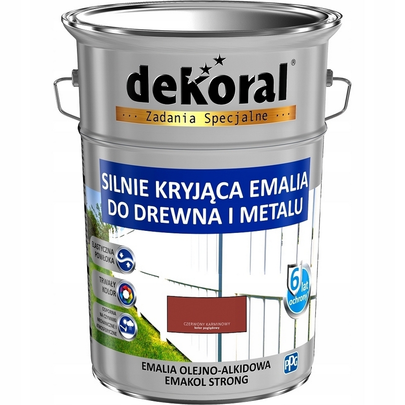 Farba - Smalt na drevo EMAKOL STRONG červený karmín 5L
