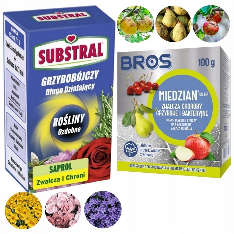 Saprol 25ml Kvety Okrasné rastliny + Fungicíd Bros Miedzian 50 WP 100 g