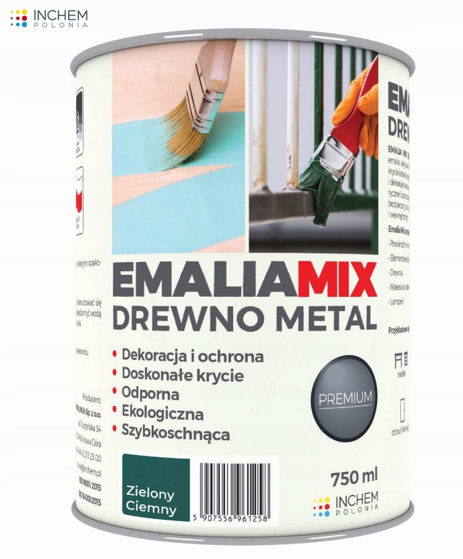 Farba - NÁHRADNÝ NÁBYTOK INCHEM ENAMEL ZELENÝ TMAVÝ 750 ML