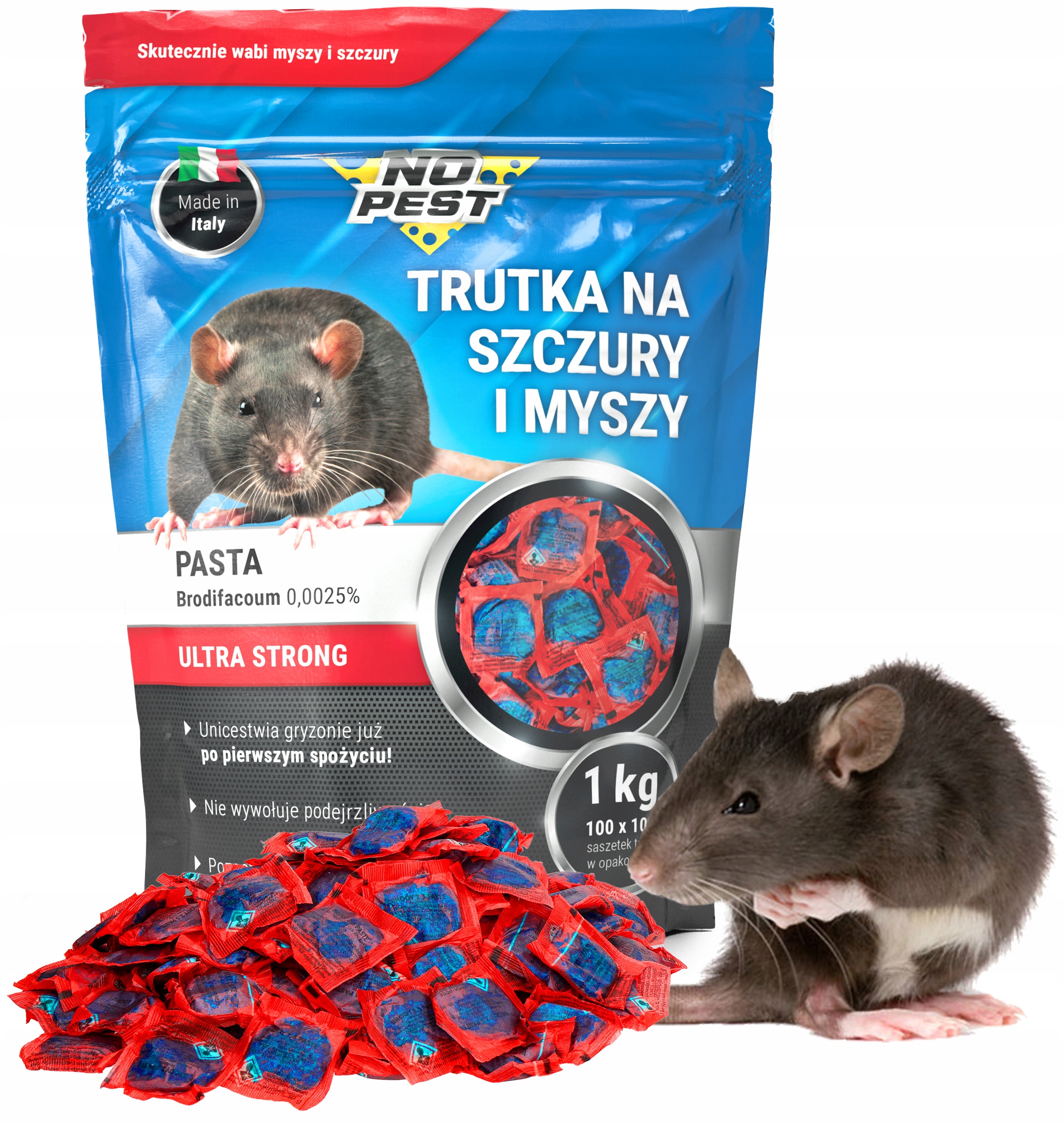 Jed na potkany a myši No Pest® Brodifacoum 1 kg – Profesionálna pasta proti hlodavcom