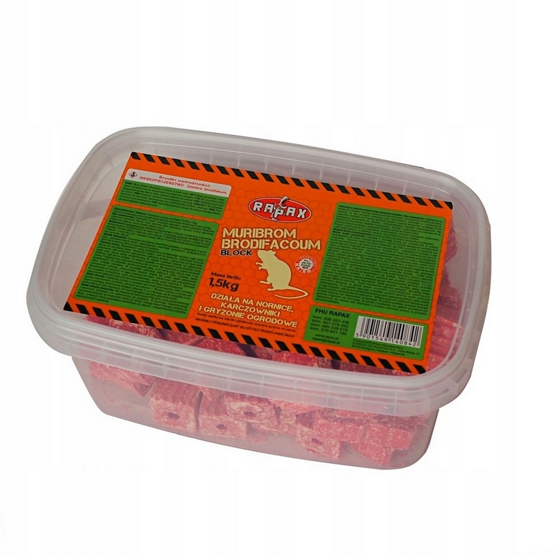 POTRAVINY TOXICKÉ NA NORNICE RAPAX MYŠI 1,5 KG KOCKY