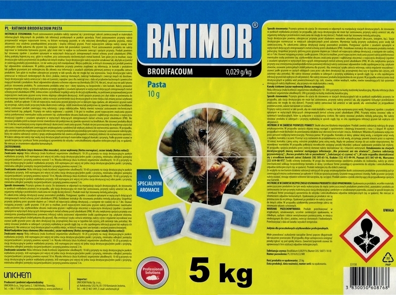 RATIMOR PASTA 5 kg MODRÉ potkany na myši