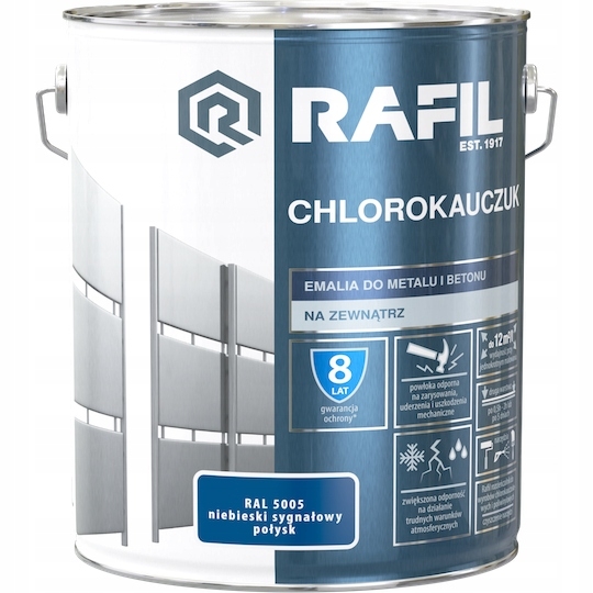 Farba - Rafil Chlorokauczuk 10L modrá RAL5005 Smalt