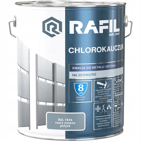Farba - Rafil Chlorokauczuk 10L šedá RAL7046 Smalt