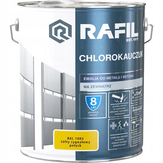 Farba - Rafil Chlorokauczuk 10L žltá RAL1003 Smalt