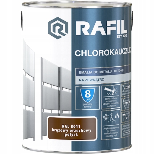 Farba - Rafil Chlorokauczuk 5L Orech hnedý RAL8011 Smalt