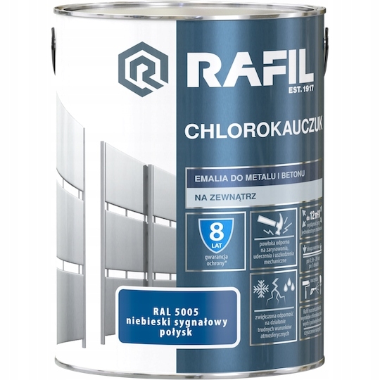 Farba - Rafil Chlorokauczuk 5L modrá RAL5005 Smalt