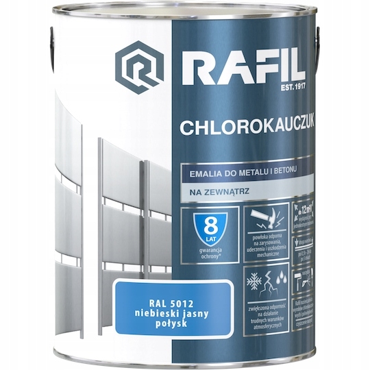 Farba - Rafil Chlorokauczuk 5L modrá RAL5012 Smalt