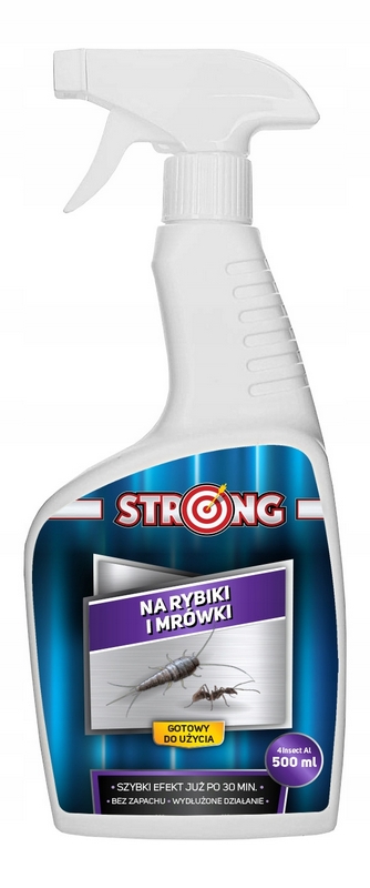 Kvapalina proti švábom, komárom, mravcom, muchám, pavúkom, blchám, plošticám, strieborným rybkám Strong 0,6 kg