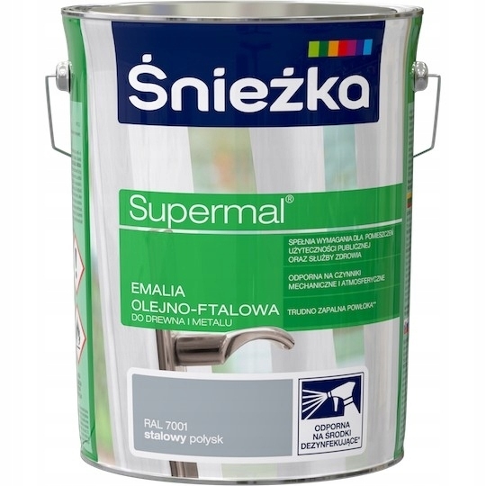 Farba - Śnieżka Olejový smalt STEEL RAL7001 5L farba