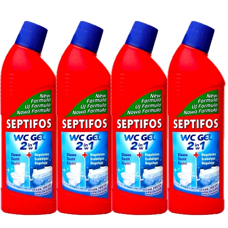 Sada 4 x bio-gélu na WC SEPTIFOS VIGOR 750 ml 2v1