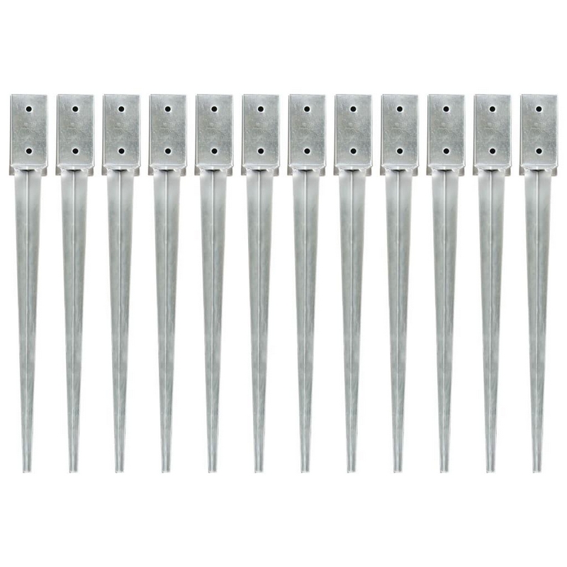 vidaXL Ground Pegs 12 ks Silver 7x7x75