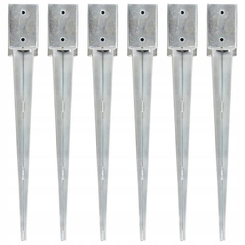 vidaXL Ground Pegs 6 ks Striebro 9x9x75